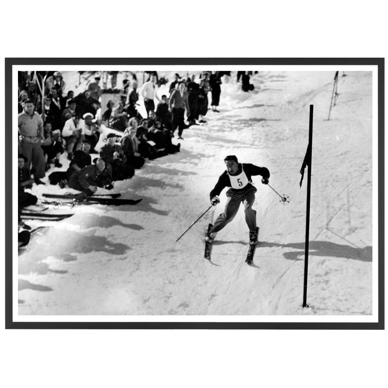 Emile Allais au slalom avec le dossard 5