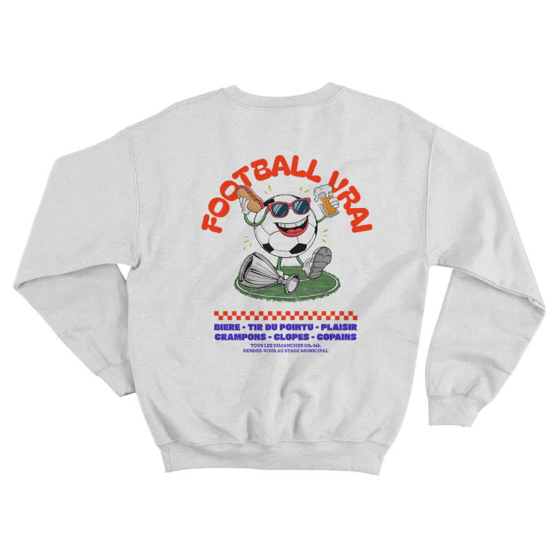 Sweat "Football District" : bière, pointu, chasuble
