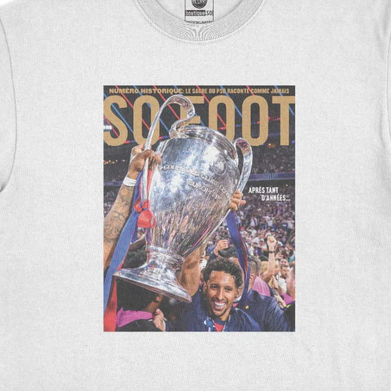 T-Shirt Couv So Foot « PSG Champion d'Europe » blanc - Image 3